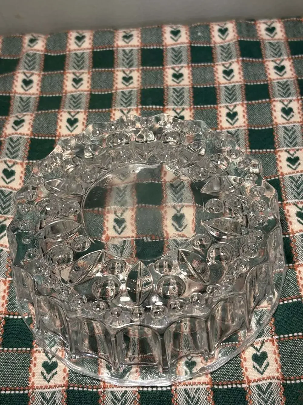 Vintage KIG Indonesia Heavy Cut Clear Glass Dish – 6”x1.75” RARE FIND